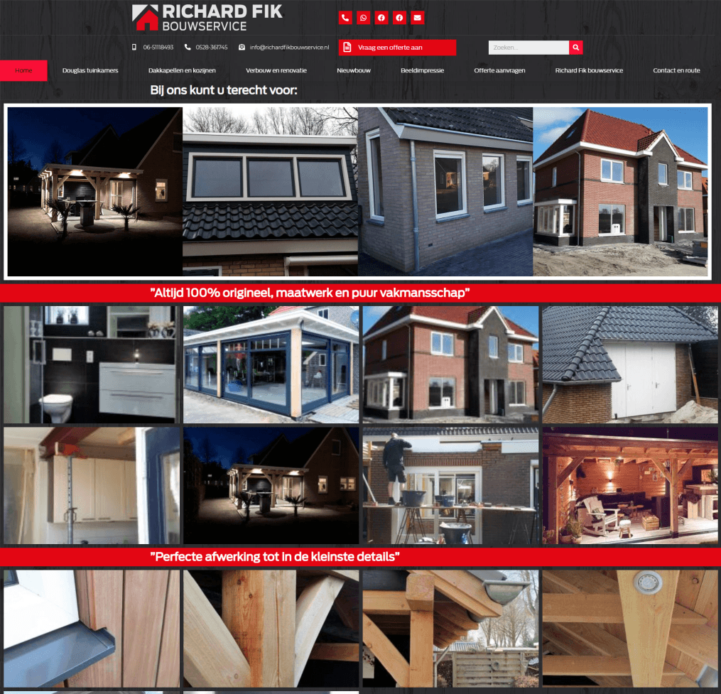 Voorbeeld website voor regionale ondernemer in Alteveer bij Hoogeveen